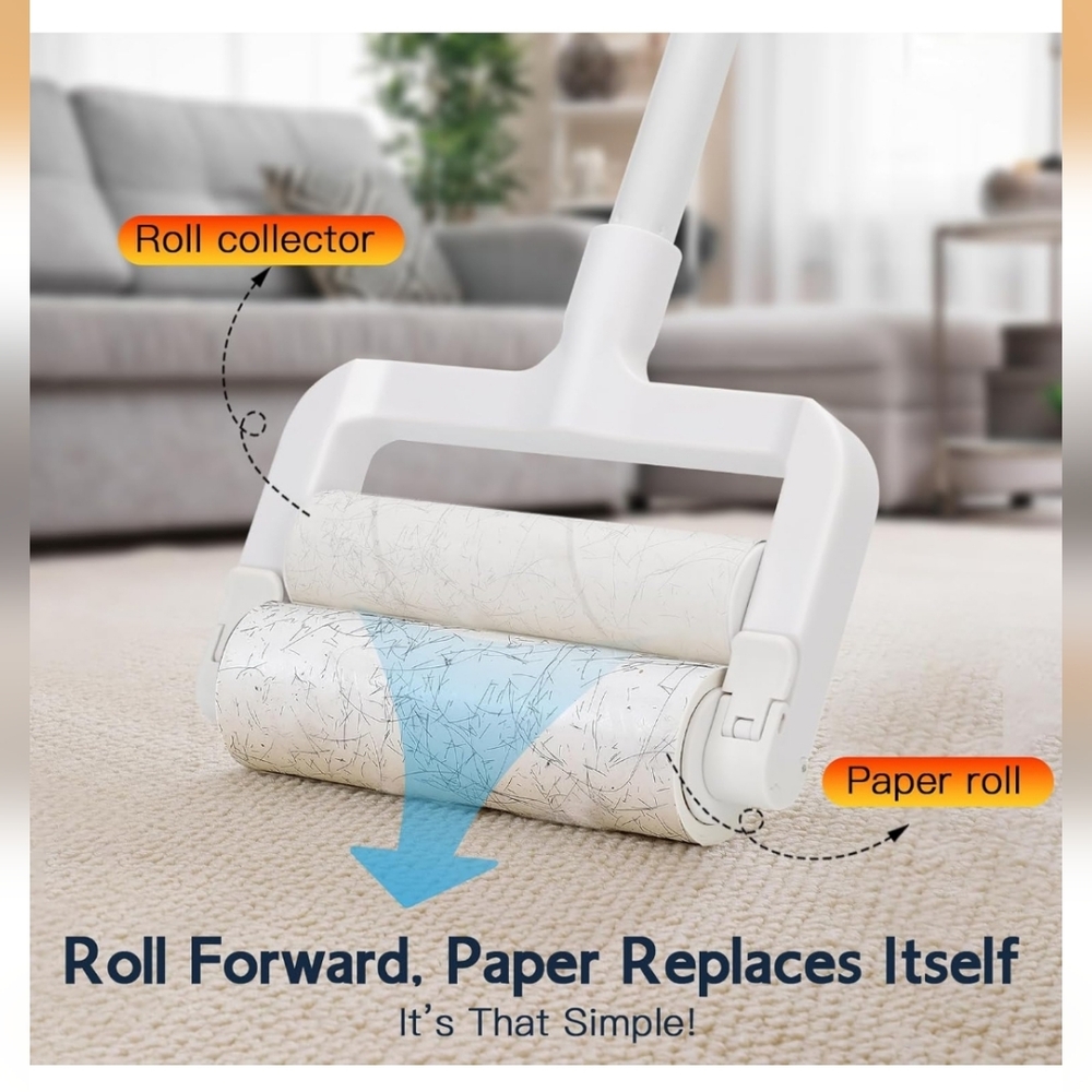 Doonly Tear-Free Lint Roller with 360 Sheets 1 Handle Dog Hair
